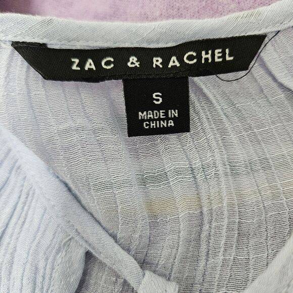 Zac & Rachel Ombre Blouse Women’s Sm Blue Long Sleeves Lightweight Semi Sheer - Picture 2 of 9